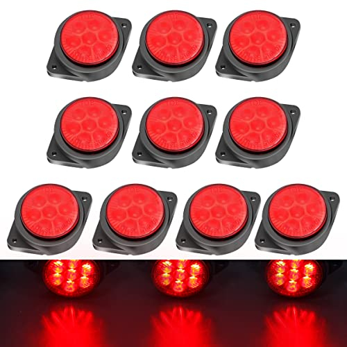 LeKaufen 10 Stück Begrenzungsleuchten Anhänger, LED Positionslicht PKW Rot 12v 24v, Superhell Ip68 Kontrollleuchte Seitenmarkierungsleuchten Positionsleuchten für LKW Lastwagen Wohnmobile Wohnwagen