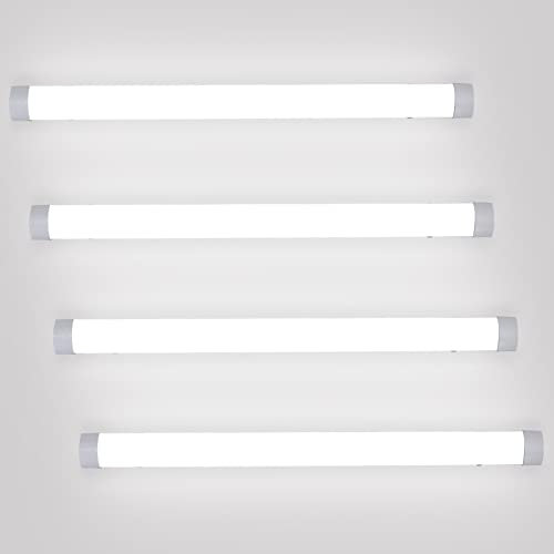 Sonnewelt Reglette LED cocina, 120 cm, iluminación LED impermeable, 4 unidades, 48 W, 3600 lm, IP65, tubo led impermeable, blanco neutro, 4000 K, iluminación de garaje taller, techo para taller,