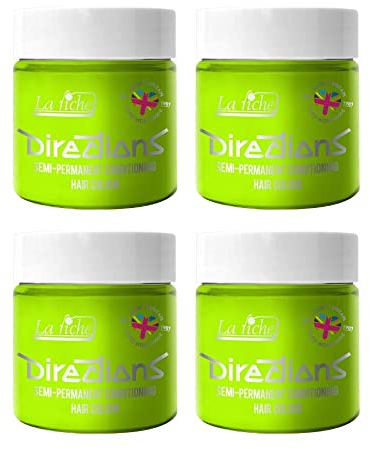 La Riche Directions Semipermanente Haarfarbe 100 ml Dose 4 Packung (Fluorescent Green)