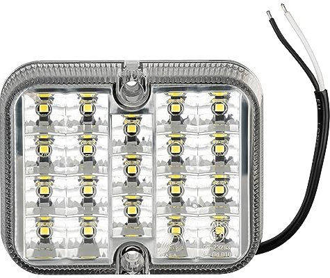 AUTOLIGHT 24 LED Rückfahrleuchte Rückfahrlicht Rückfahrscheinwerfer Weiß 12V 100x81x28mm 19 LEDs E-Prüfzeichen Wasserdicht für PKW Anhänger Trailer Traktor Wohnwagen