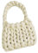 LOVIVER Borsa da donna all'uncinetto Borsa a mano intrecciata Chunky Lady Trendy Pochette Portafoglio Borsa a tracolla leggera Borsa ascellare per lavoro di, Bianco