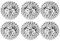 6 Stück Massagebälle, Silber Spiked Massage Ball Hart, Magnetische Akupressurkugeln für Stress Relief oder Massage, 32 mm