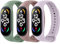 Vancle 3 Stück Armband für Xiaomi Mi Band 7, Weiches Silikon Sport Wasserdicht Ersatzarmband für Xiaomi Mi Band 7 Damen Herren (Rauch Violett/Avocadogrün/Lavendel)