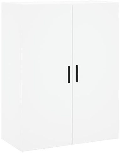 vidaXL Wandschrank, Hängeschrank mit viel Stauraum, Wandmontage Badezimmerschrank, Aufbewahrungsschrank für Wohnzimmer Schlafzimmer, Weiß
