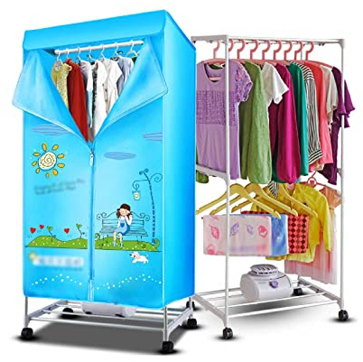 Stendibiancheria Elettrico riscaldato, asciugatrice per Uso Domestico a 2 Strati con Tenda in Tessuto Antipolvere, Risparmio energetico, Asciugatura Rapida.