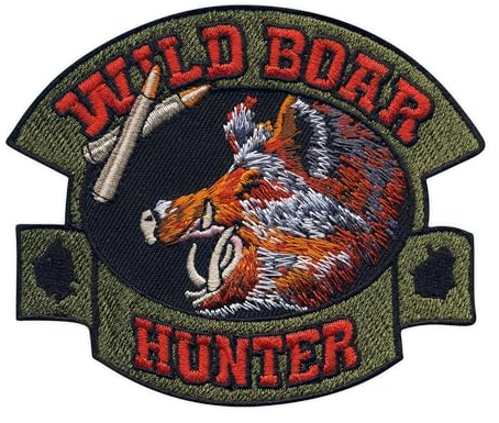 Wildschweinjäger - Aufnäher - bestickter Aufnäher / Abzeichen / Emblem