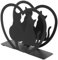 UPKOCH Kreativer Katzen Serviettenhalter Aus Metall, Freistehender Napkin Stand FüR KüChe, Restaurant Und Hochzeit, Schwarz, 12X10X4.2Cm