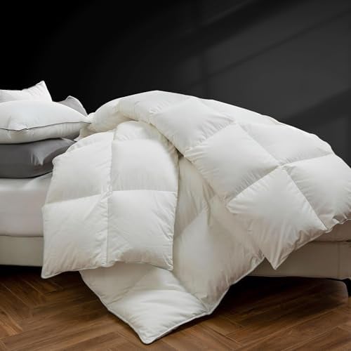 BPC Luxuriöse Gänsedaunen-Bettdecke 240x260, Leichte Sommerdecke Daunen, Äußerst weiche, Flauschige Federn und Daunenfüllung, Öko-Tex und RDS-Zertifiziert Federdecke Daunendecke 240x260 cm