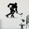 GRAZDesign Wandtattoo Eishockey Spieler mit Puck für Kinderzimmer, Sporthalle, Wohnzimmer - Wandaufkleber selbstklebend - 34x30cm / weiss