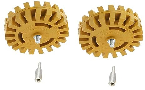 BESTonZON 2sets Rubber Removal Wheel Pneumatic Degumming Wheel for Glue Remover Solvent Eraser for Car Decal Made for Use