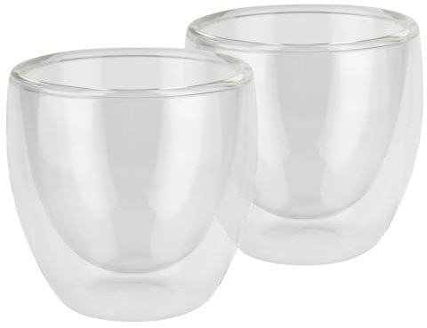 APS 10370 Gläser TWINZ, 2er Set, doppelwandig, ideal für Espresso, Ø 6 cm, Höhe 6,5 cm, 80 ml