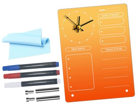 Garneck Moderne Schreibtisch Memo Board Mit Uhr Trocken Abwischbar Zeitplan Planer Acryl Whiteboard Büro Organizer