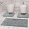 Comart, Alfombra Ocean de baño, Juego de 3 Piezas, Antideslizante, Monocolor Gris