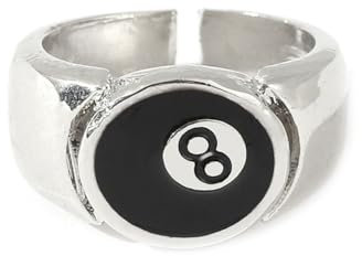 CYBUCH 8-Ball-Pool-Ball-Ring, Verstellbare Zahl, Schwarz, 8 Acht-Pool-Billard-Ring, für Pool-Liebhaber, Billard-Männerring, 500704380