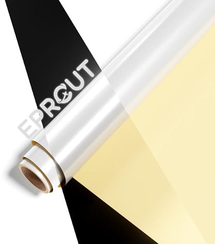 EPRCUT Vinylfolie Plotter, Reflektierend Plotterfolie Vinyl Rolle Silber Glänzende, 30.5 x 122cm Selbstklebende Wasserdicht Permanentes Dauerhaften Folie für Cricut, DIY, Party, Zeichen