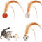 Proypiax Katzen-Federbälle, hüpfender Katzenball mit Feder - 3 Stück Gummi-Katzenspielzeug-Hüpfbälle,Katzenspielzeug, Kätzchen-Beißspielzeug mit Federn für Katzen im Innen- und Außenbereich