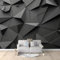 Papier Peint Panoramique Polygone Abstrait Géométrie Noir Noir Papier Peint Mural Enfants Enfants Salon Chambre Papier Peint Peintures Murales Décor À La Maison 250x175 cm