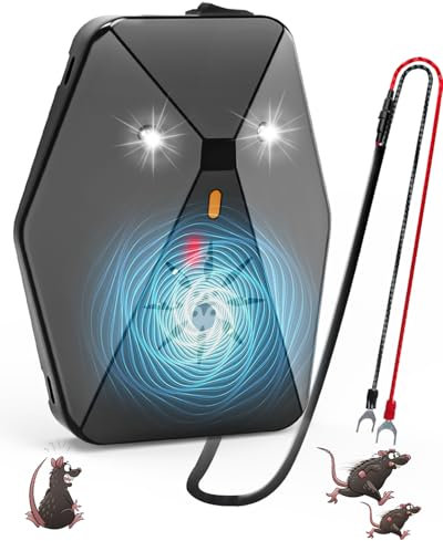 Marderschreck Auto mit Blitzlicht | Marderabwehr Auto Marderschutz für Motorraum Auto, Maderschrecker Auto Automatisch EIN & Aus Maderschrecker - mit Ultraschall und Anti Gewöhnungseffekt (MA01)