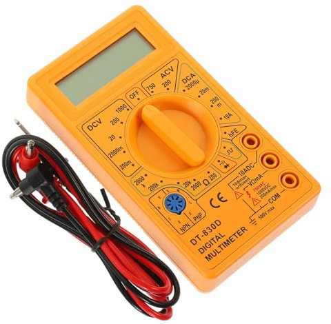 SOLUSTRE Multitester Strumento Di Misura Elettronico Tester Multimetro Digitale Tester Per Batterie Volt Kit Di Puntali Per Multimetri Digitali Tester Di Tensione Corredo Del Yellow