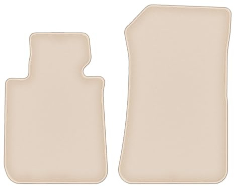 Velours-Fußmatten vorne passend für BMW 1 F20 2011-2019, Beige, FORTUNA | passend für Schrägheck; geschorener Premium-Velours (100% Polypropylen), ca. 8 mm; rutschfest, BMW T-Befestigungen