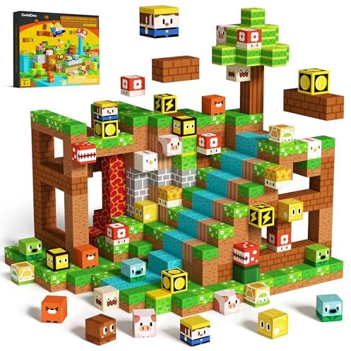 GobiDex 100 PCS Magnetic Blocks –Educational Sensory Building Toy Game for Kids Ages 3+ | Group Activity & Birthday Gift for Toddlers, Boys & Girls