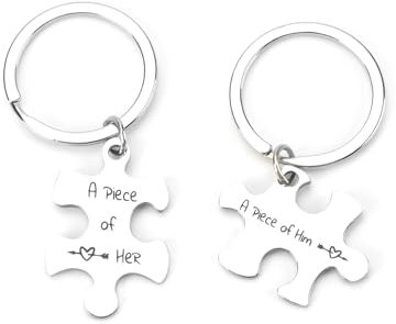 Tranbath Personalised Stainless Steel Keychain Love Puzzle Set, Unique Gifts for Women, Good Friends, And Couples, Perfect for Birthdays, Weddings and More, Sentimental Keepsake, Gift Ideas for Women