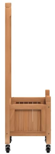 HEFZGDB Fioriera con Traliccio e Ruote Marrone Legno Massello di Abete Vaso Per Piante Da Interno Fioriera Da Esterno Fioriera Con Spalliera Da Esterno Vasi Per Piante Da Interno per Terrazza Esterno