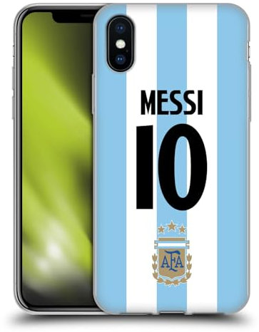 Head Case Designs Offizielle Argentina National Football Team Lionel Messi 2024/25 Spieler-Heimtrikot 1. Gruppe Gel Handyhülle Hülle Kompatibel mit Apple iPhone X/iPhone XS