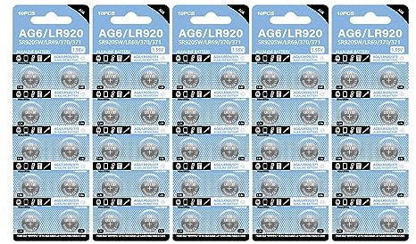 CARISSETT Pile bouton AG6 longue durée LR920 pour montres horloge 1,55 V piles bouton 320 mAh