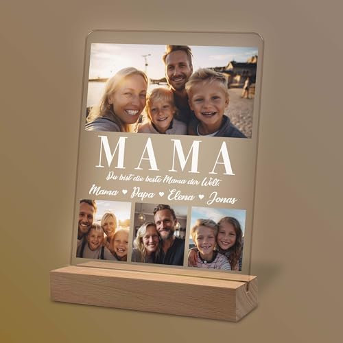 Yuweli Fotogeschenke | Personalisierte Geschenke für Mama | Geschenk für Mum | Mutttertag Geschenke mit eigenem Foto | Geburtstagsgeschenk für Mama | Acrylglas