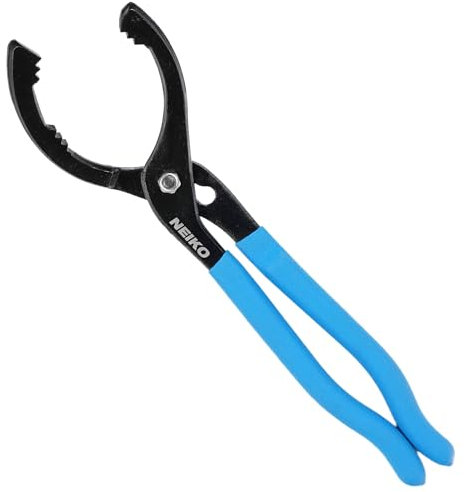 NEIKO Clé à Filtre à Huile 03422A, Pince réglable de 30,5 cm, 3 Positions réglables, s'adapte à 6,5 cm à 11,4 cm, Outils de Changement d'huile, Outil de Retrait de Filtre