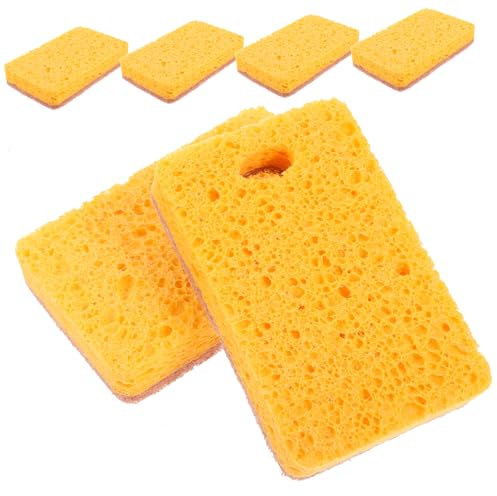 Vaguelly 6pcs Sisal Rag Kitchen Sponges Dishwasher Safe Reusable Cleaning Sponges for Washing up for Dishes Wall Tabletop