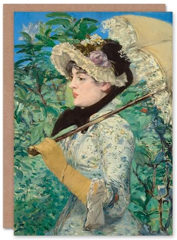 Artery8 Edouard Manet Art Card Jeanne Spring Parasol Portrait