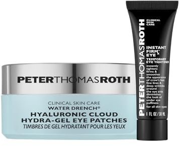 Peter Thomas Roth Augenpflege-Set – Water Drench® Hyaluronic Eye Patches & Instant FIRMx® Eye Tightener – Feuchtigkeit, Straffung & Anti-Aging für Augenringe, Falten & Schwellungen
