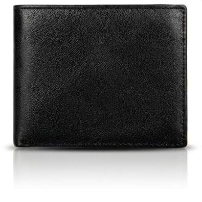Serovi Leder Geldbörse Herren Portmonee Herren mit RFID Schutz I 13 Fächer für Kreditkarten I Echtleder Portmonee mit Münzfach I Geldbörse für Männer mit Geschenk Box (Schwarz)