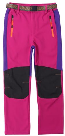 SUKUTU Pantalones de esquí de Invierno Impermeables y Cortavientos para niños, para niños y niñas, Talla Grande, Pantalones de montaña con Forro Polar y cinturón.