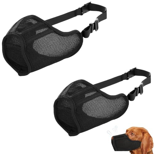 Hundemaulkorb, einstellbarer halboffener Hundemaulkorb, lüftender anti-bissender Maulkorb für kleine Hunde, für große und mittlere Hunde (Schwarz, L)