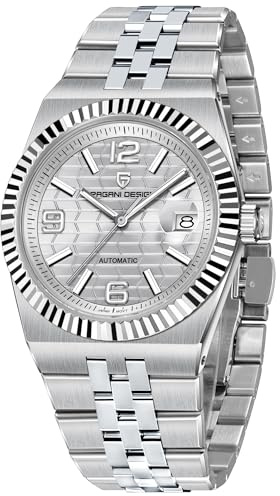 Pagani Design PD-YS027 Herren-Armbanduhr, automatisch, mechanisch, 40,5 mm Edelstahl, 100 m wasserdicht, Datumsanzeige, Saphirglas, leuchtendes Zifferblatt, Armbanduhr für Herren