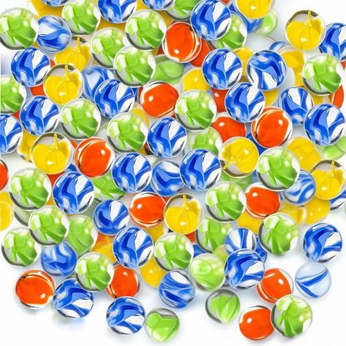 BaiDekun 200 Stück 14mm Bunte Glasmurmeln,Glaskugel,Bunt Murmeln Glas | 200 Stück 14mm Bunte Glasmurmeln, Glaskugeln, Bunt Murmeln Glas , Perfekt für Deko & DIY-Projekte, Mischfarben