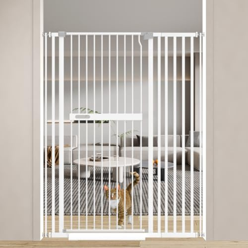 Xifamniy Tall Cat Gate, 61.02 Cat & Dog Gate can adjust the width of the threshold, width 76.5-108cm Tall Gate can be installed without drilling holes
