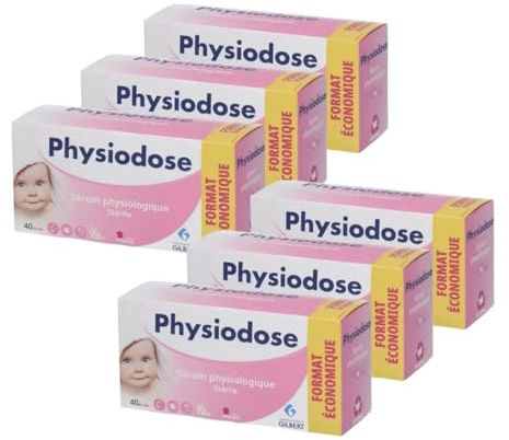PHYSIODOSE Saline Solution Baby – Pack of 6 Boxes with 40 Single-Dose Vials of 5 ml – Sterile Normal Saline for Baby Nasal Drops, Eyes and Wound Cleansing