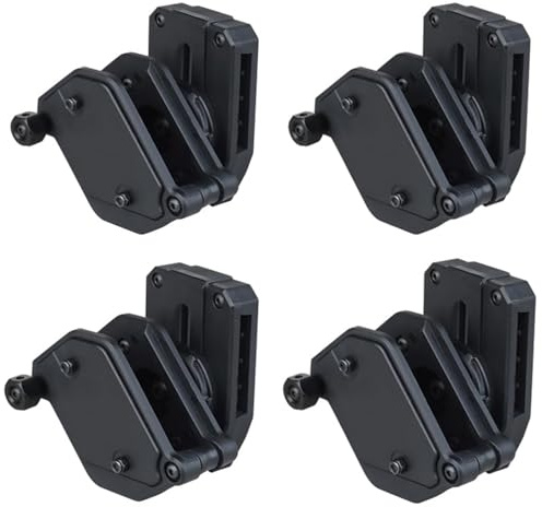 LZAQHMT 4er-Pack Doppelreihige 9-mm-Magazintasche – Drehbarer Taktischer Magazinhalter Für Den Gürtel | CS Outdoor-Wettkampfpistolenausrüstung(Black)
