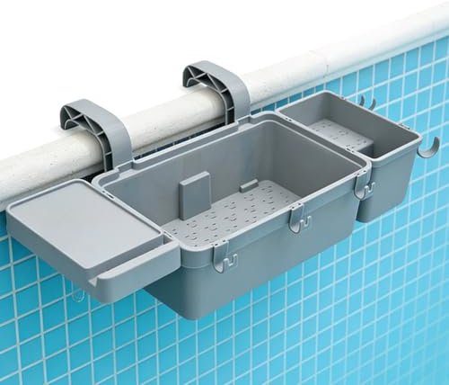Ensemble de paniers de rangement pour piscine, y compris porte-boissons et crochets, accessoires de piscine multifonctionnels et gadgets pour le plaisir, ajustement universel pour piscine hors sol