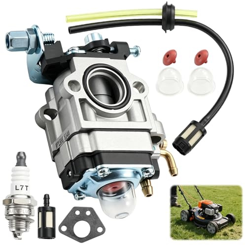 Carburador para desbrozadora 43cc 49cc 52cc, fiable y duradero | kit completo con junta, manguera, bujía y filtro de gasolina, carburador motoazada compatible con Anova,motor 2 tiempos