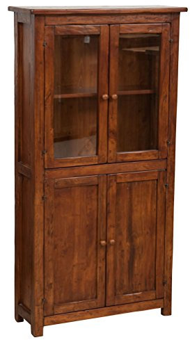 Biscottini Buffetschrank Holz massiv Made in Italy - Vitrinenschrank Vintage 130x25x68 cm - Küchenbuffet buffetschrank landhausstil - Wohnzimmer möbel