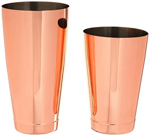 Barfly Weighted Cocktail Mixing Shaker Tin, Stainless Steel, Copper, Set 18 oz and 28 oz
