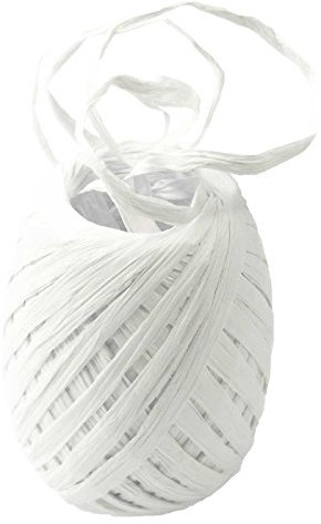 30m Raffia Papierschnur Geschenkband Bastelschnur Dekoband Papierband Farbwahl, Farbe:weiß