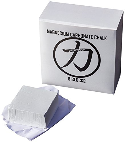 Strength Shop Magnesite Blocco, 8X 52g, Molto fine, Magnesite Arrampicata con Confezione richiudibile, 100% Magnesite in Polvere Naturale, Ideale per Sollevamento Pesi, Bouldering & Altri Sport
