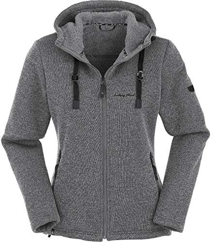 Maul Damen Chieming mit Kapuze Polar-Strickfleece Jacke, Offwhite, 38