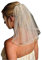 RULTA Frauen Kurze Hochzeit Schleier mit Kamm Spitze Applikationen Perlen Brautschleier(Mehr), Weiss/opulenter Garten, Lenth:45cm